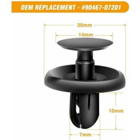 [NON UTILIZZATO] Clip universali in plastica, 100 pezzi, per Toyota/Lexus 9046707201 nere
