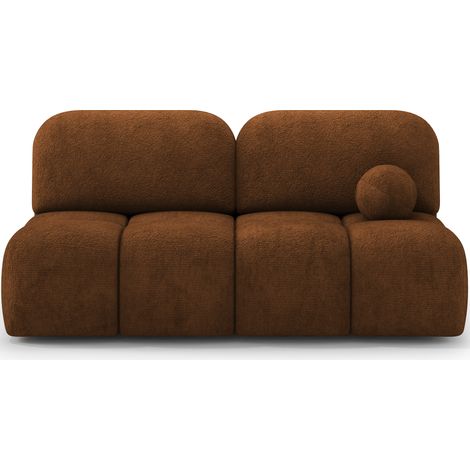 Canapé convertible NUVA en tissu texturé – Élégance moderne et confort durable-Rouge tomette (1/5)