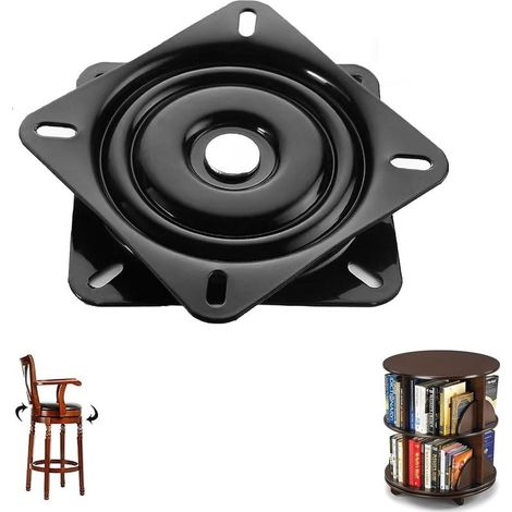 Lot4 Mécanisme Pivotant Carré,Plateau Tournant Roulement à Billes,Table Tournante de Chaise Pivotante,Capacité de Charge 140kg,pour Chaises,Tables,Étagère à Livres (6 Pouces) (1/5)