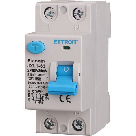 ETTROIT Pure Differenzial-Leistungsschalter 2P 63A 30mA 220V-6KA Kurve F - JX3263610
