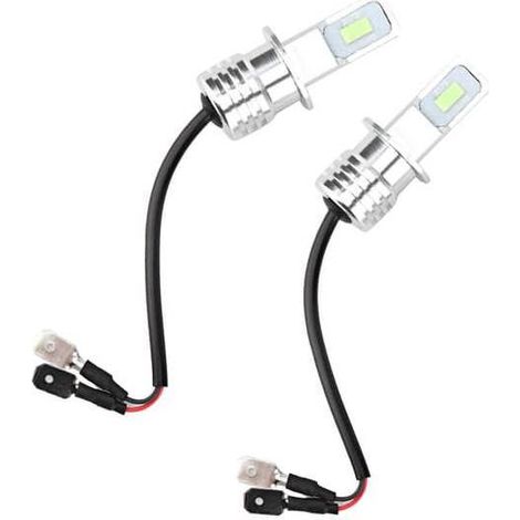 2 ampoules LED H3 80W 8000K bleu glacier pour feux antibrouillard, compatibles 12V et 24V. (1/5)