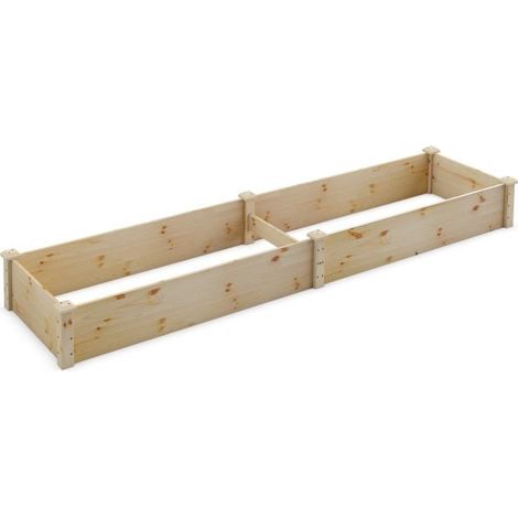Raised Garden Bed, Fir Wood, 240x60x25 cm, Open Base (1/5)