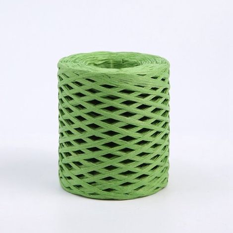 Mech-mech - Raffia synthétique - Corde décorative - Verte - Rouleau de 180 m (1/2)
