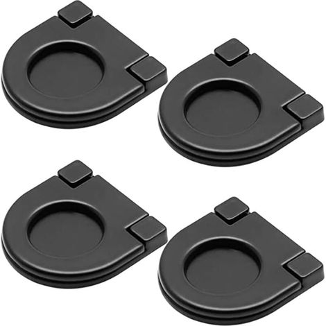 4 Pièces Poignées invisibles, Poignées de porte de tiroir armoire de cuisine boutons 36mm, tirette avec vis, Poignée de tiroir de quincaillerie d'armoire de cuisine horizontale (Noir) (1/4)