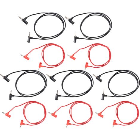 Lot de 5 câbles de test mâle-mâle avec fiches bananes 4mm, âme en laiton, gaine PVC pour réparation électronique (1/5)