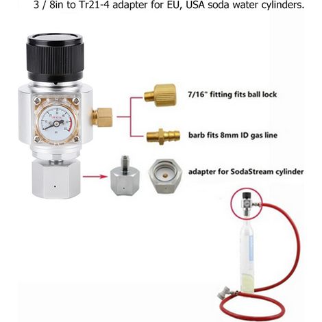 Mini régulateur de gaz CO2, adaptateur de valve de réduction de pression pour bouteille de soda, accessoire pour le brassage amateur (1/5)