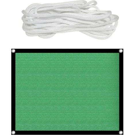 Malla de sombreo verde con cuerda larga ventilada, protección solar exterior para jardín, balcón, patio, piscina. (1/5)