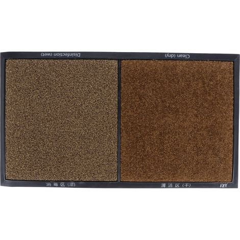 Paillasson antidérapant absorbeur d'eau pour chaussures, nettoyage des semelles, tapis d'entrée extérieur marron (1/5)