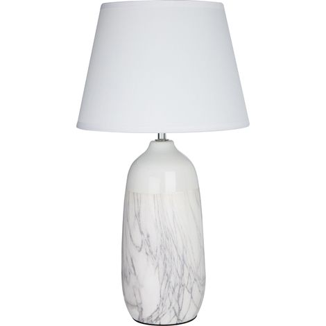 Interiors by Premier Contemporary White Ceramic Table Lamp, Elegant Bed Table Lmap, Easily Maintained Lamp for Livingroom Table