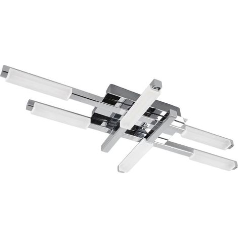 [NEUWERTIG] B-Ware Lindby Deckenlampe Patrik LED Leuchte 6-flammig chrom IP44 62x30cm weiß (1/2)