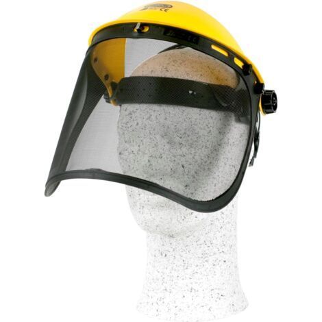 Protective helmet with full mesh visor for brush cutting and felling of protective structures (1/4)
