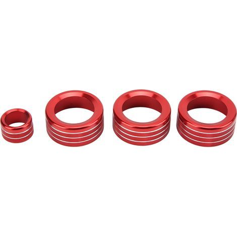 Couvercle de bouton de Volume en alliage d'aluminium, anneau de commutateur AC élégant, ajustement parfait pour Civic 2022 rouge (1/5)