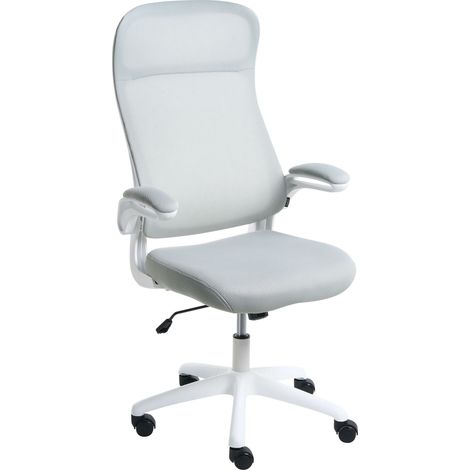 Office Chair Light Grey Fabric Upholstery Swivel Desk Computer Adjustable Seat Reclining Backrest NEXEL