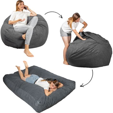 Pouf lit convertible 2en1