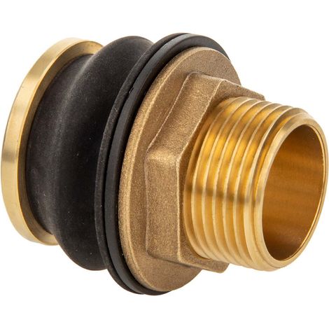 tecuro PUSH-IN Universal Behälterverschraubung 1 Zoll AG - DN 27, Tankdurchführung - für Tanks und Fässer, MS/EPDM (1/5)