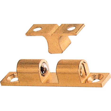 Cricchetto 2 Sfere Ottone 8x44 Oro Lucido A Molla Fermaporta Armadio Regolabile (1/2)