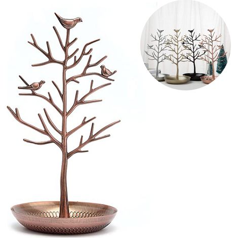 Support Bijoux Forme Arbre - 30 x 15 x 15,5 cm - Support Colliers Boucles D Oreilles Bracelets - Métal Alliage - 1 Pièce (1/5)