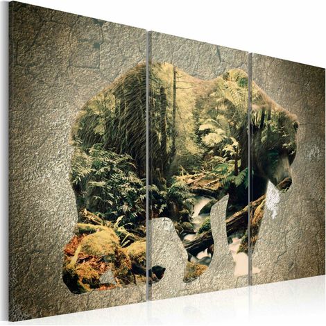 Tableau l'ours dans la forêt - 90 x 60 cm (1/4)