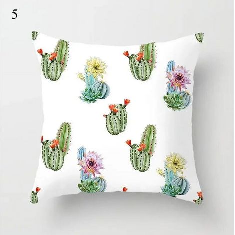 Taie D'oreiller Coton Linen Motif Daisy - Usage Intérieur Extérieur - Pour Canapé Chaise Lit Voiture - 40x40 cm (1/5)
