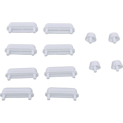 Paquet de 8 pare-chocs de siège de toilette coussinets carrés ronds en silicone amortisseur de chocs chute silencieuse pour toilettes domestiques standard blanc (1/5)