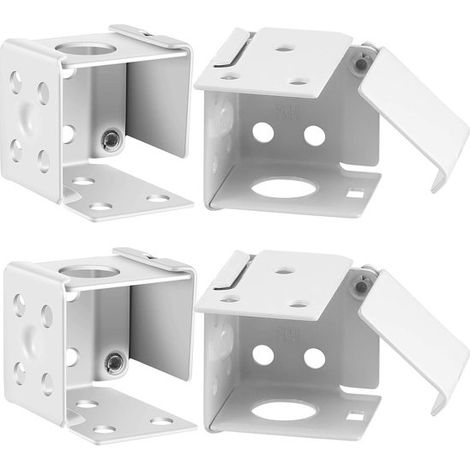 Set di 4 lamelle veneziane da 1 pollice, codice di montaggio sinistro e destro - accessori con staffa di montaggio in metallo bianco (1/2)