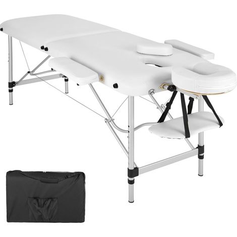 Table de massage Pliante 2 Zones Aluminium Portable + Housse blanc (1/4)
