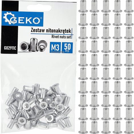Set di dadi a rivetto in alluminio M3 0.5-1.5 50 pezzi (300) (1/4)