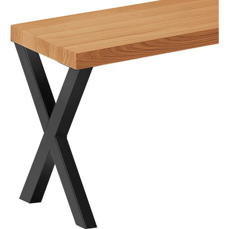 LAMO Manufaktur Sitzbank Esszimmer Holzbank 30x60x47cm, Möbelfüße Design Schwarz / Rustikal (1/5)
