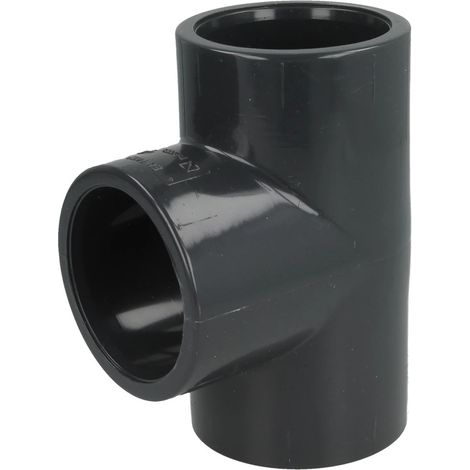 Té en PVC 90° 50 x 50 x 50 mm manchon adhésif