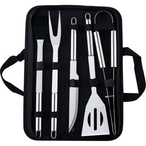 Ustensiles de barbecue St. Grill, ustensiles de cuisine en acier inoxydable avec étui, état neuf (GU.B/bon).-AquaForge (1/5)
