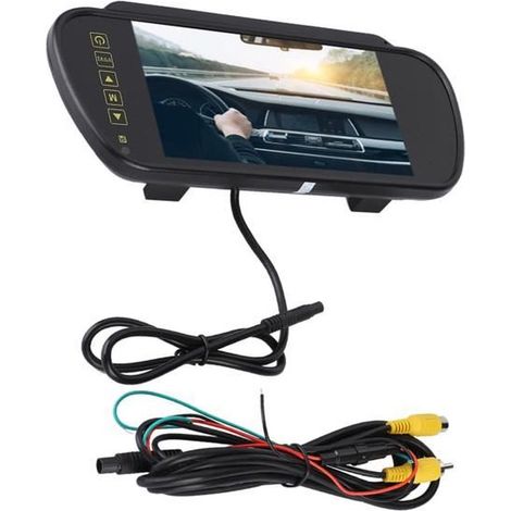 Moniteur de vue arrière Moniteur de rétroviseur 7 pouces écran LCD moniteur de caméra de recul pour caméra de recul gps
