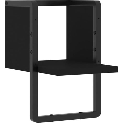 Étagère murale,Étagère flottante avec barre noir 20x25x30 cm CFW44394 (1/5)