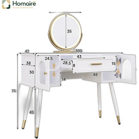 Flur- Garderobenschrank mehrfarbig aus Polyester 100 x 42 x 112 cm HOMAIRE (1/5)