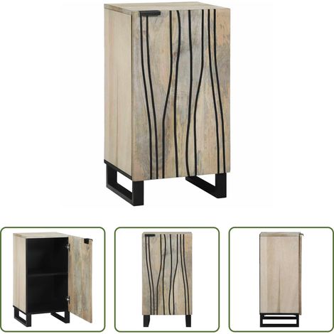 vidaXL Buffet rustique - Buffet Blanc 40 x 33 x 75 cm bois de manguier massif (1/5)