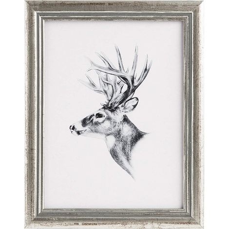 WOLTU 1 x Cadre de photo en bois et vitre, Cadre photo de style Artos, 21x29, 7cm environ, Argent