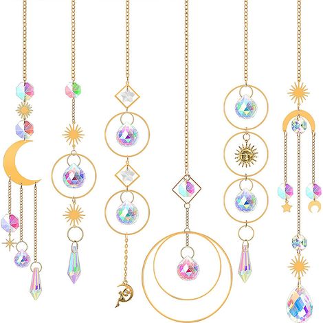 6pcs Prisme, Suspension cristal, Décoration fenêtre, Jardin, Fête (1/5)