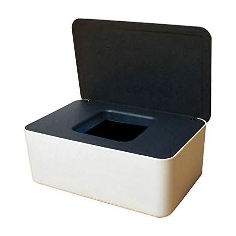 Boîte de rangement de lingettes humides, support de distributeur de lingettes humides avec couvercle (1/2)