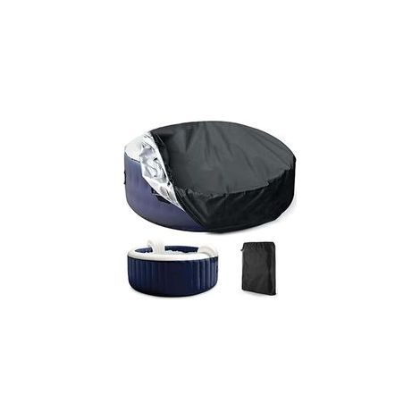 Housse de protection ronde pour spa 210x30cm – Tissu Oxford 210D imperméable et résistant aux UV – Cordon de serrage réglable (1/4)