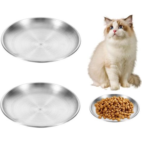 Juego de 2 comederos de acero inoxidable para gatos y mascotas pequeñas, 20 cm (1/5)