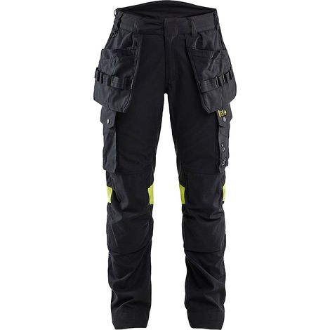 Pantalon de travail multinormes inhérent femme 7108 - Noir/Jaune L - FR(44) - SE(C42) - Courtes