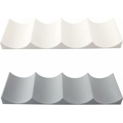Piece Refrigerator Bottle Holder, Plastic, Stackable, Bottle Mat, Wine Bottle Holder, Kitchen Refrigerator Bottle Rack, White/Gray, (1/4)