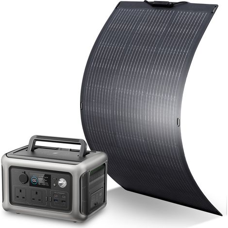 ALLPOWERS R600 600W Portable Power Station, 299Wh LiFeP04 Battery, Solar Generator with 100W Flexible Solar Panel Included for Outdoor Camping Travel Fishing Emergency Power Supply Backup (1/5)