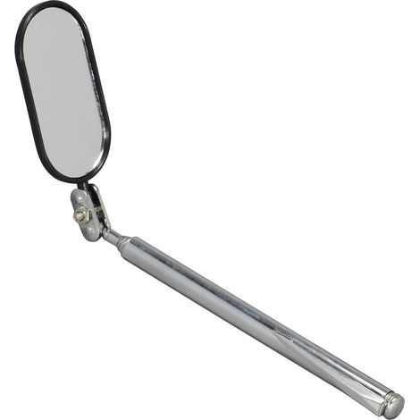 Espejo de inspección telescópico ajustable con brazo giratorio y clip de bolsillo, mango retráctil giratorio de 360°. (1/3)