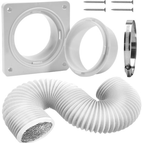 Générique Tuyau De Ventilation De Sèche-Linge - Kit d'Évent pour Climatiseur Mobile,Connecteur De Pièces De De Remplacement Monté Sur Mur Pour (1/5)