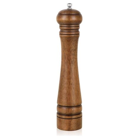 VtiziklMoulin à poivre en bois, moulin à poivre de 10 pouces, moulin à poivre, salière avec rotor en céramique réglable, moulin à poivre en bois de chêne pour votre cuisine
