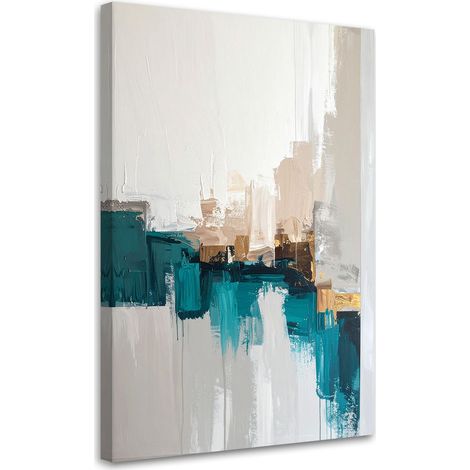 Toile Imprimée, Abstraction turquoise,30x45 (1/4)
