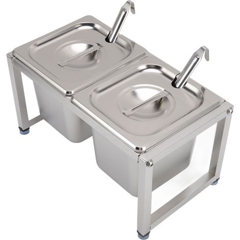 Abnehmbarer, polierter Edelstahl-Marmeladenglashalter mit Deckel und Löffel, für den Gebrauch zu Hause und in Restaurants, fasst 2 1/6 Gläser mit 15 cm Durchmesser. (1/5)