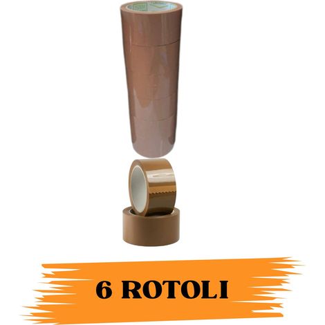 Nastro Adesivo Imballaggio Colorato Avana C. 48mmx132m 6 Rotoli Scotch EcoPrice®