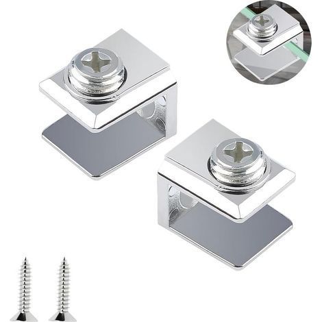 16 Pièces Pince à Verre, Support de Verre Réglable, Pince Support en Alliage de Zinc, Pince de Fixation pour Verre de 3-8mm D'épaisseur, Avec Vis (1/4)