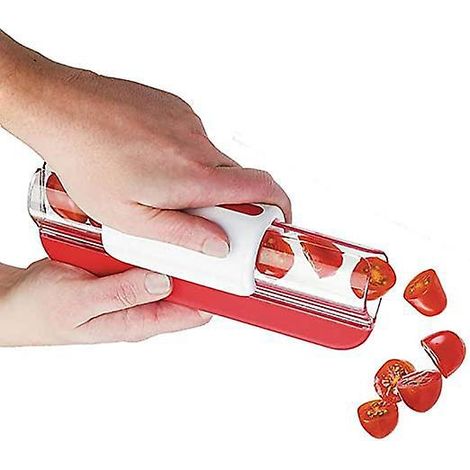 1 Morceau De Rouge, 20x7,5x7 Cm , Trancheuse De Fruits, Trancheuse De Tomates/raisins/cerises, Gadgets De Cuisine De Dcoration De Cuisine De Fruit (1/5)